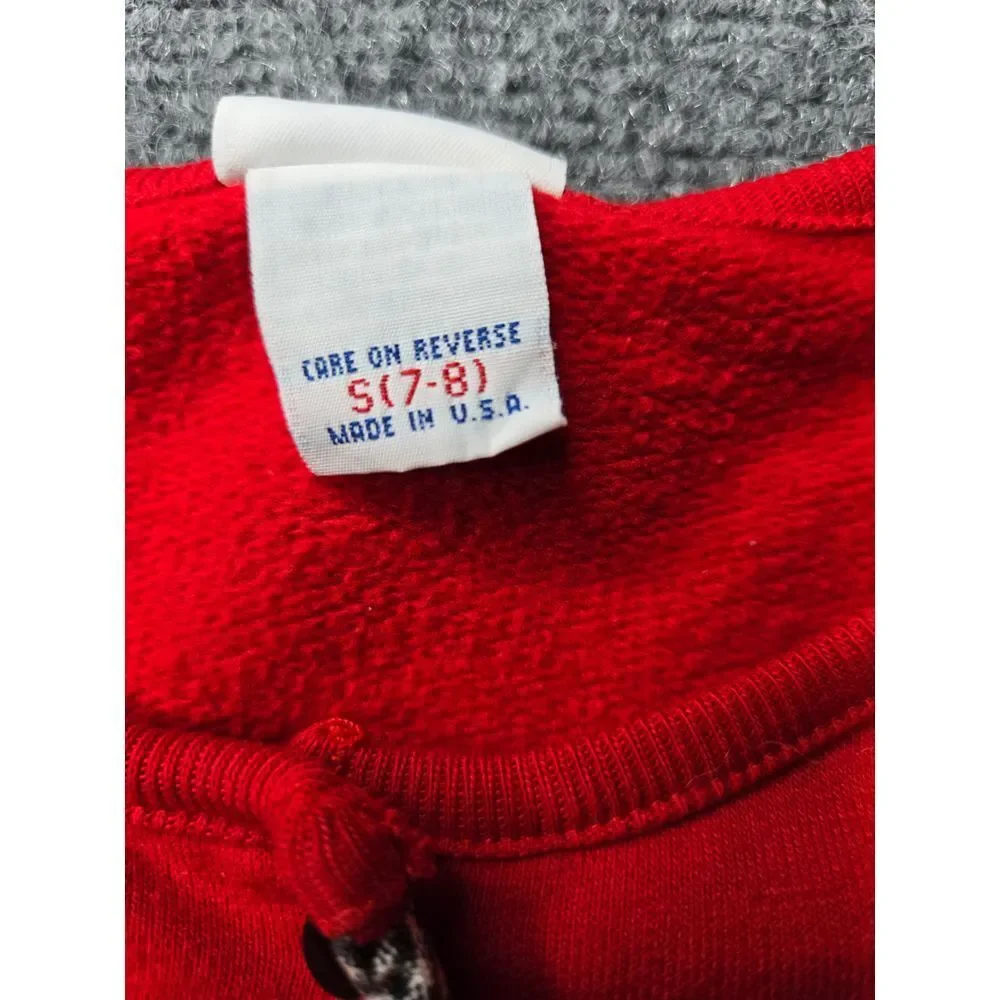 Vintage Oshkosh S Girls‎ Snap Button Cardigan Red Made In USA Custom Patch